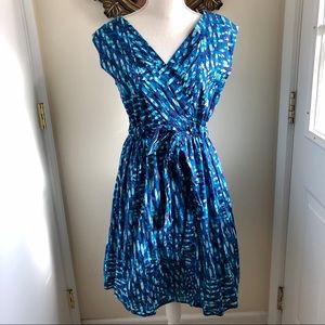 IZOD Abstract Tie Waist Dress